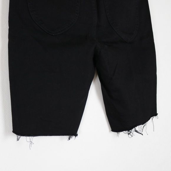 Free People Black Denim Avery Cutoff Bermuda Shorts Size 31 - Picture 6 of 6